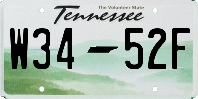 TN license plate W3452F