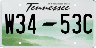 TN license plate W3453C