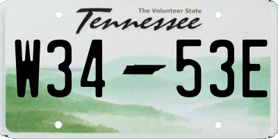 TN license plate W3453E