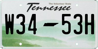 TN license plate W3453H