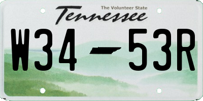 TN license plate W3453R