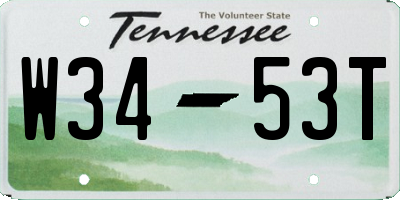 TN license plate W3453T
