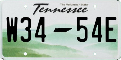 TN license plate W3454E