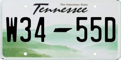 TN license plate W3455D