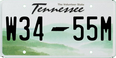 TN license plate W3455M
