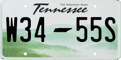 TN license plate W3455S