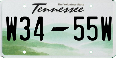 TN license plate W3455W