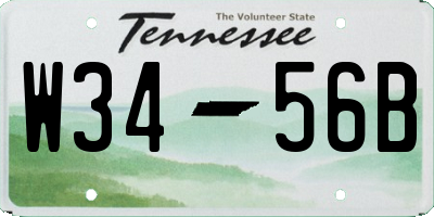 TN license plate W3456B