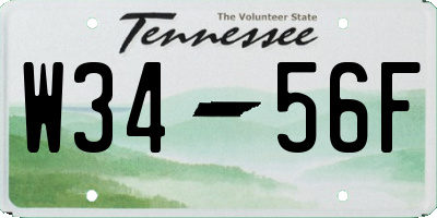 TN license plate W3456F