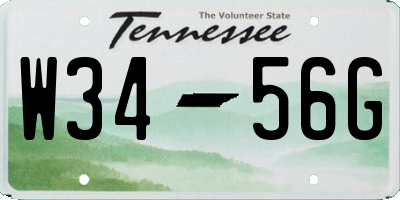 TN license plate W3456G