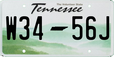 TN license plate W3456J