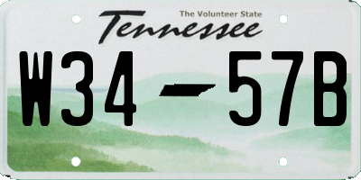 TN license plate W3457B