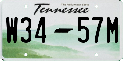 TN license plate W3457M