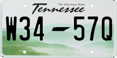 TN license plate W3457Q