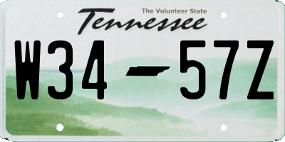 TN license plate W3457Z