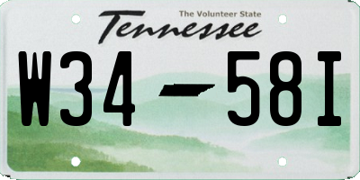 TN license plate W3458I