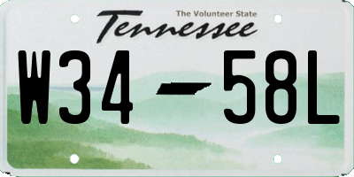 TN license plate W3458L