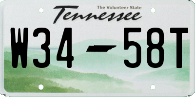 TN license plate W3458T