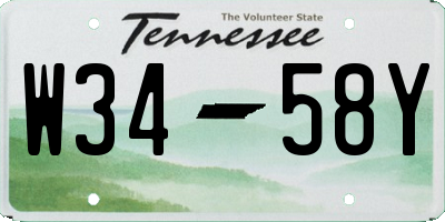 TN license plate W3458Y