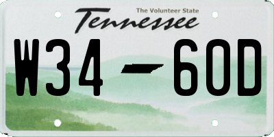 TN license plate W3460D