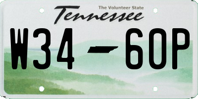 TN license plate W3460P