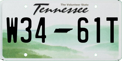 TN license plate W3461T