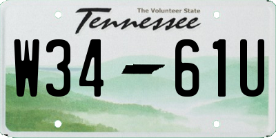 TN license plate W3461U