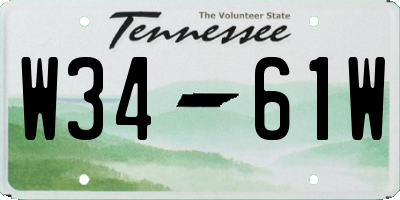 TN license plate W3461W