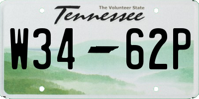 TN license plate W3462P