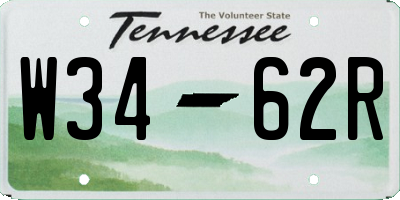 TN license plate W3462R