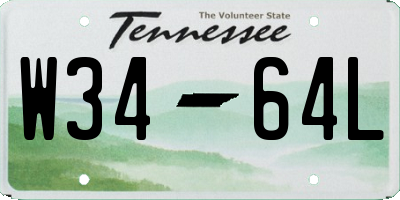 TN license plate W3464L