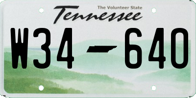 TN license plate W3464O
