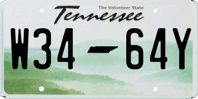 TN license plate W3464Y