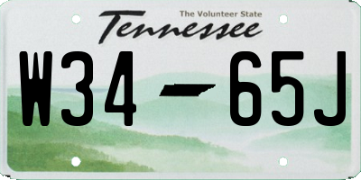 TN license plate W3465J