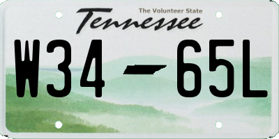 TN license plate W3465L