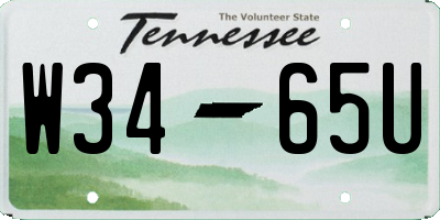 TN license plate W3465U