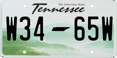 TN license plate W3465W