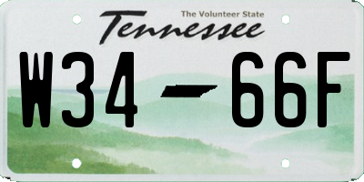 TN license plate W3466F