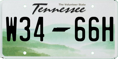 TN license plate W3466H