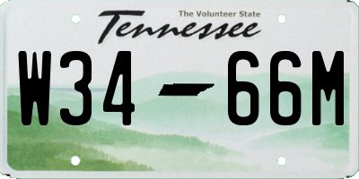 TN license plate W3466M