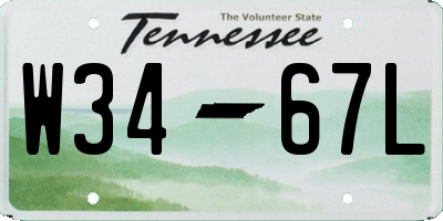 TN license plate W3467L