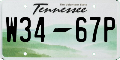 TN license plate W3467P