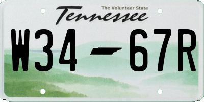 TN license plate W3467R