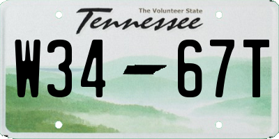 TN license plate W3467T