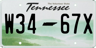 TN license plate W3467X