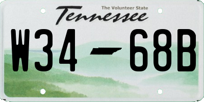 TN license plate W3468B