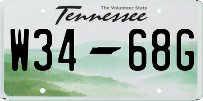 TN license plate W3468G
