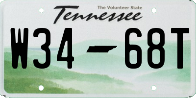 TN license plate W3468T