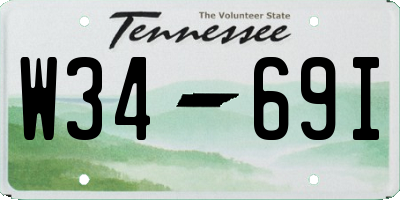 TN license plate W3469I