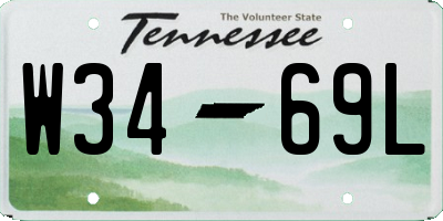 TN license plate W3469L